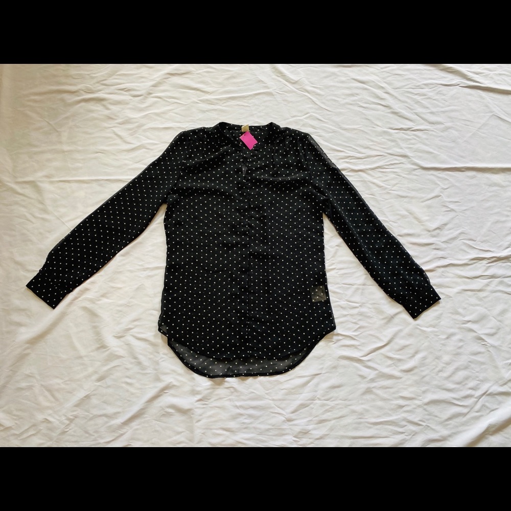 Black/White Dot Long-sleeved Shirt